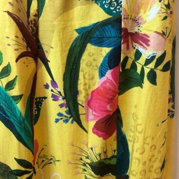 FARM Rio Golden Jungle Floral Linen Midi Dress - Picture 7 of 13
